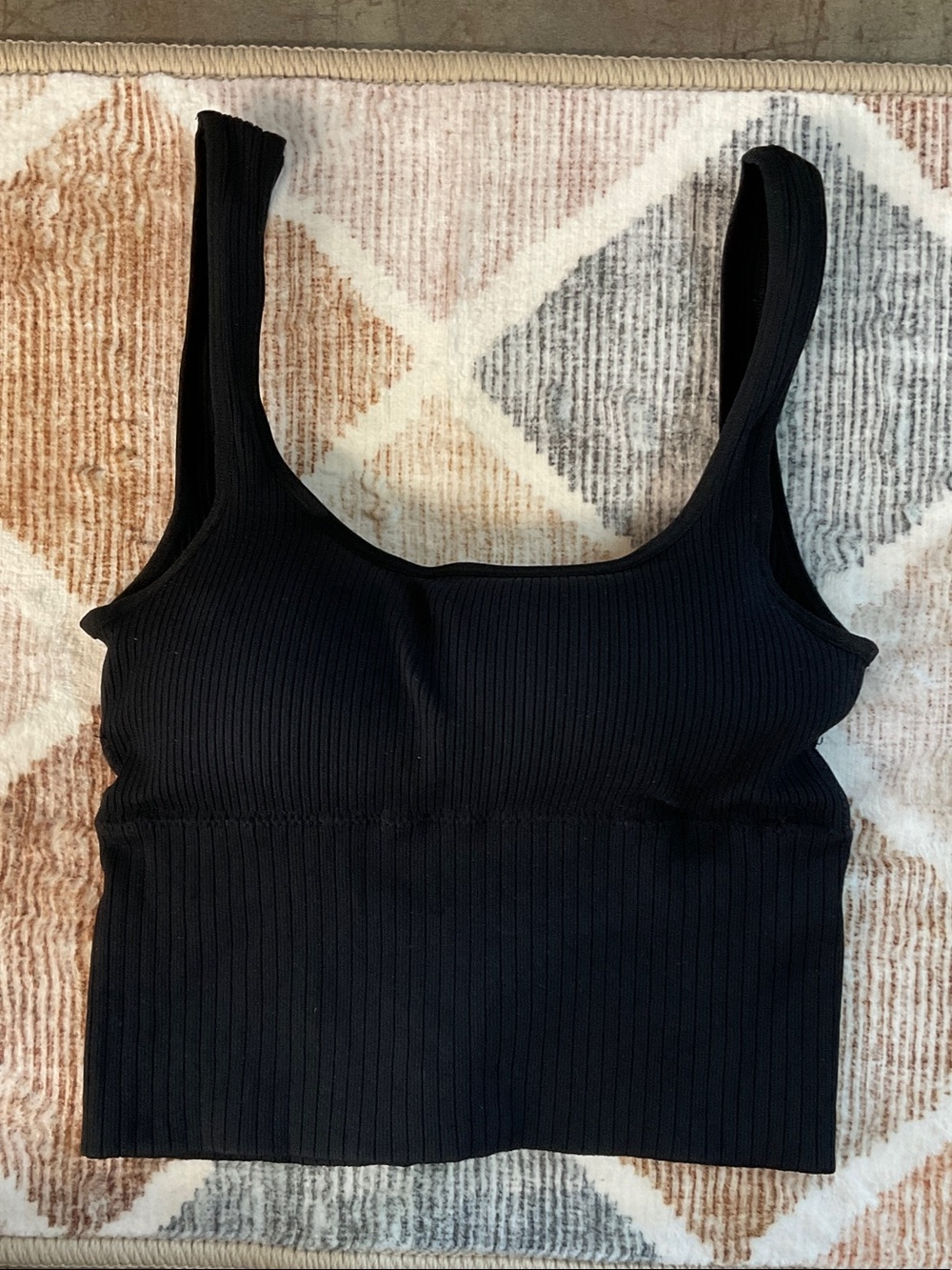 Women’s Black Ribbed Tank Crop Top